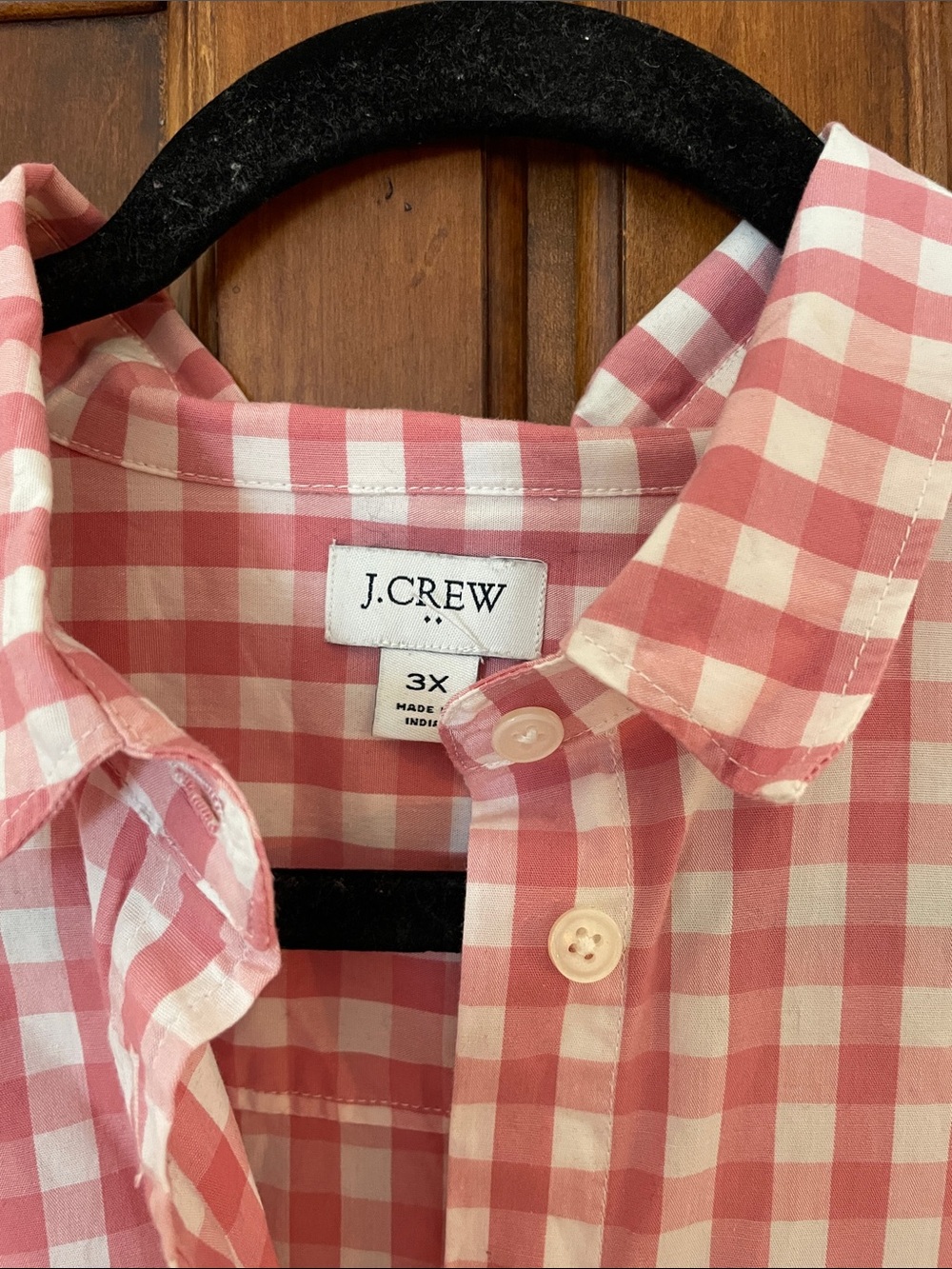 J. Crew Pink & White Gingham Button-Down Shirt - Picture 2 of 3
